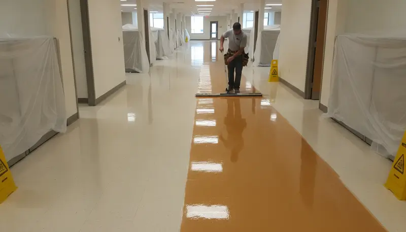Floor Care in progress - Signal Enterprises commercial cleaning in Metairie