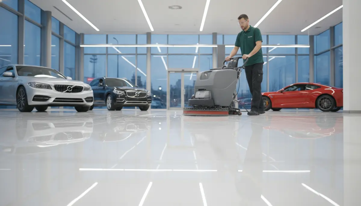 Dealership Cleaning crew at work - Signal Enterprises commercial cleaning in Kenner