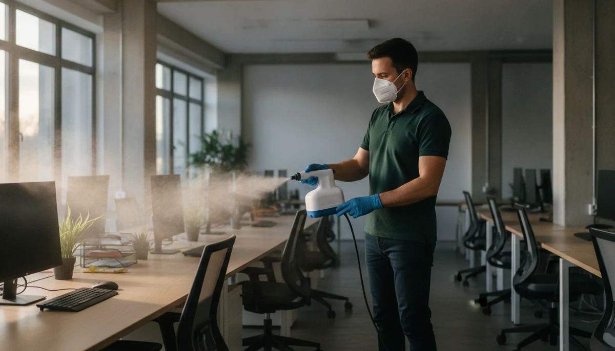 Disinfecting Services crew at work - Signal Enterprises commercial cleaning in Baton Rouge