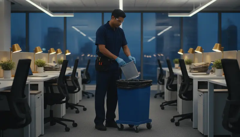 Janitorial Services in progress - Signal Enterprises commercial cleaning in New Orleans