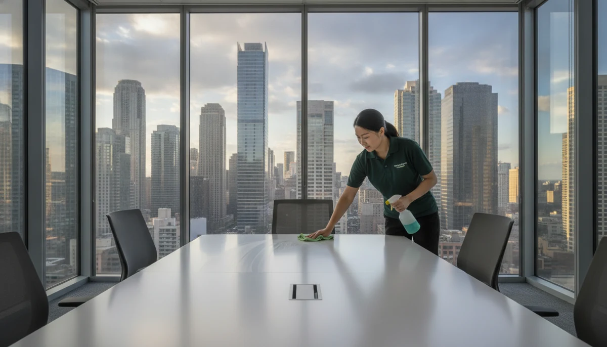 Office Cleaning crew at work - Signal Enterprises commercial cleaning in the New Orleans Area