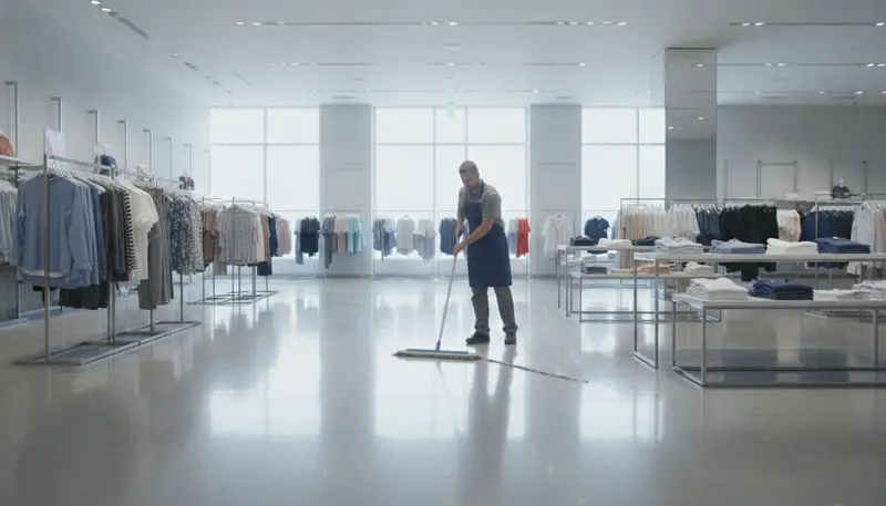 Retail Store Cleaning in progress - Signal Enterprises commercial cleaning in Baton Rouge